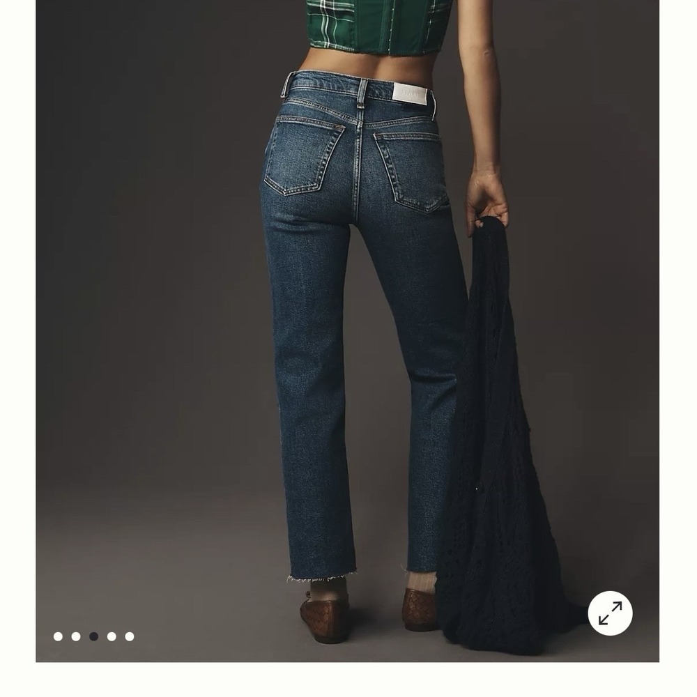 RE/DONE Originals Jeans Women's ‎ 27 High Rise 70s Stove Pipe Button Fly Cropped - Picture 2 of 11